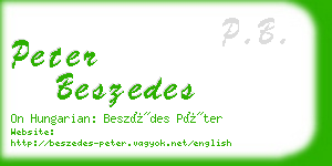 peter beszedes business card